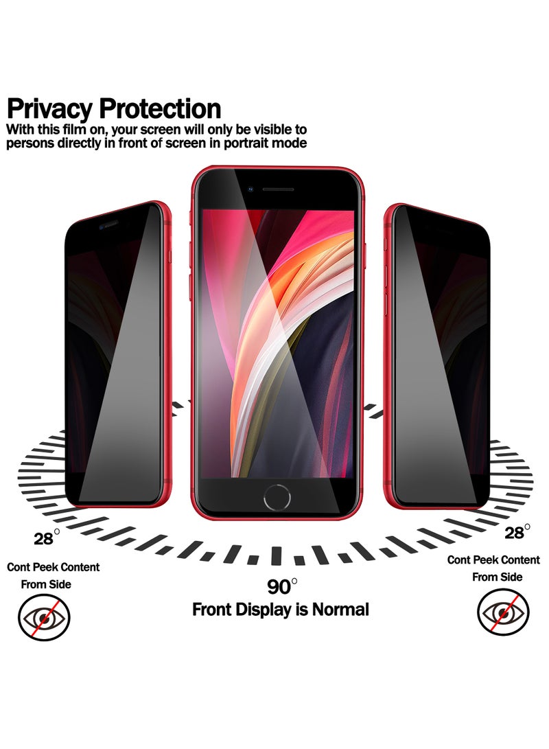 RKINC Screen Protector [2-Pack] for iPhone SE 3, 2, iPhone 7, 8, Privacy Tempered Glass Film Screen Protector, [Anti Spy][Anti-Scratch][Bubble-Free] - Image 5